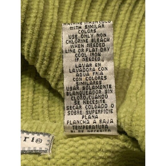 Knit & Pearl Women Cable Knit Sweater Size 1X Green Angel Flap Style Collar - Picture 12 of 12